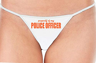 Knaughty Knickers Property of My Police Officer LEO Wife White String Thong