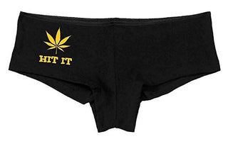 Knaughty Knickers Women's Hit It Pot Leaf Weed Rave Hot Sexy Boyshort