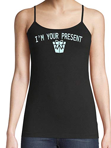 Knaughty Knickers I AM YOUR PRESENT IM I WILL BE GIFT Black Camisole Tank Top