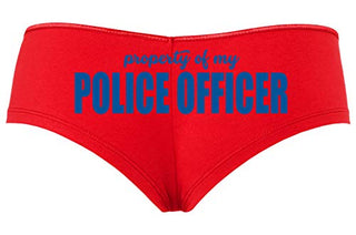 Knaughty Knickers Property of My Police Officer LEO Wife Slutty Red Boyshort