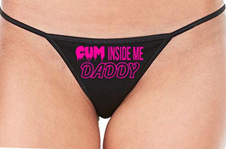 Knaughty Knickers Cum Inside Me Daddy Creampie Cumplay Black String Thong Panty