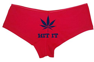 Knaughty Knickers Women's Hit It Pot Leaf Weed Rave Cute Hot Sexy Boyshort