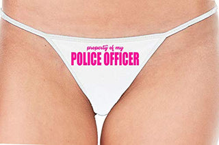 Knaughty Knickers Property of My Police Officer LEO Wife White String Thong