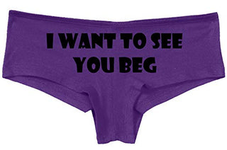 Knaughty Knickers I Want To See You Beg Get On Your Knees Slutty Purple Panties