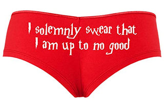 Knaughty Knickers I Solemnly Swear That I Am up to No Good Red Boyshort Panties