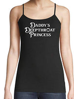 Knaughty Knickers Daddys Deepthroat Princess DDLG Black Camisole Tank Top