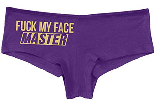 Knaughty Knickers Fuck My Face Master Oral Deepthroat Slutty Purple Panties