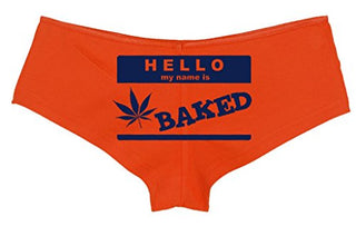 Knaughty Knickers Women's Hello My Name is Baked Weed Hot Sexy Boyshort