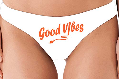 Knaughty Knickers Good Vibes Magic Wand Vibrator Sexy White Thong Cute Flirty