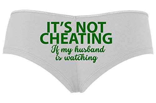 Knaughty Knickers Its Not Cheating If My Husband Watches Slutty White Boyshort