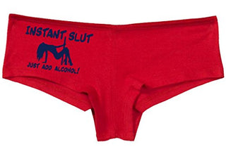 Knaughty Knickers Women's Instant Slut Just Add Alcohol Hot Sexy Boyshort