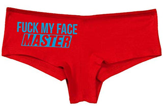 Knaughty Knickers Fuck My Face Master Oral Deepthroat Slutty Red Panties