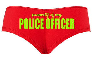 Knaughty Knickers Property of My Police Officer LEO Wife Slutty Red Boyshort