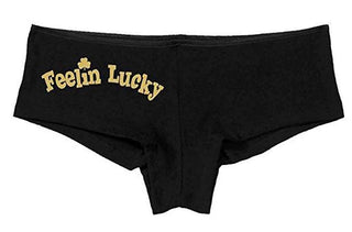 Kanughty Knickers Women's Feelin Lucky Hot Booty Funny Sexy Boyshort Black