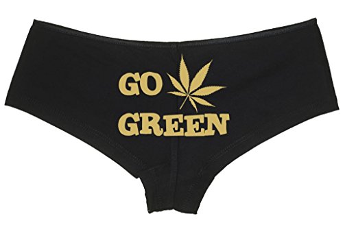 Knaughty Knickers Women's Go Green Pot Leaf Weed Hot Sexy Boyshort