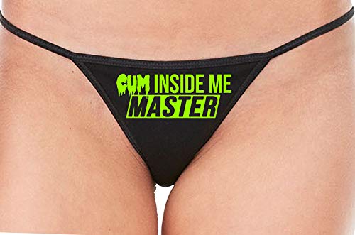Knaughty Knickers Cum Inside Me Master Give Me Creampie Black String Thong Panty