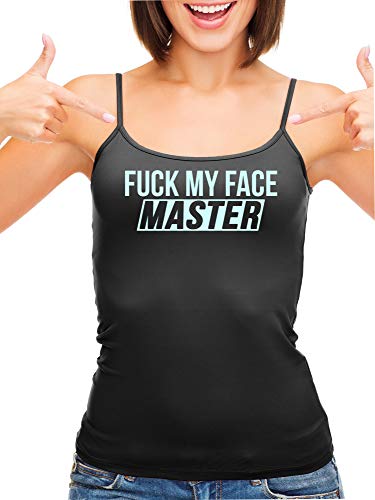 Knaughty Knickers Fuck My Face Master Oral Deepthroat Black Camisole Tank Top