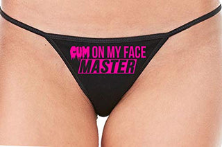 Knaughty Knickers Cum On My Face Master Cumslut Cumplay Black String Thong Panty