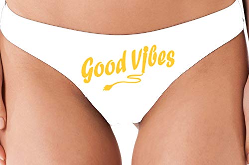 Knaughty Knickers Good Vibes Magic Wand Vibrator Sexy White Thong Cute Flirty