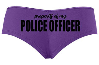 Knaughty Knickers Property of My Police Officer LEO Wife Slutty Purple Boyshort