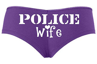 Knaughty Knickers Police Wife Sheriff LEO Thin Blue Line Cute Sexy Purple Boyshort