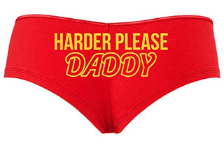 Knaughty Knickers Harder Please Daddy Give It To Me Rough Slutty Red Boyshort