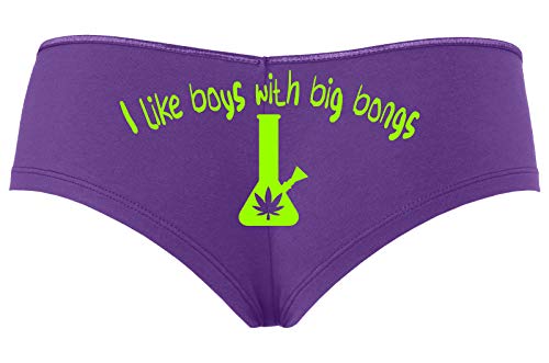 Knaughty Knickers I Like Boys With Big Bongs Pot Weed Slutty Purple Boyshort