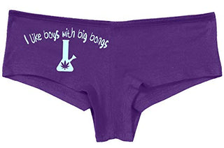 Knaughty Knickers I Like Boys With Big Bongs Pot Weed Slutty Purple Panties