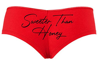 Knaughty Knickers Sweeter Than Honey Cute Oral Flirty Slutty Red Boyshort