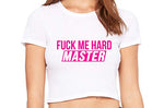 Knaughty Knickers Fuck Me Hard Master Dominant BDSM Daddy White Crop Tank Top