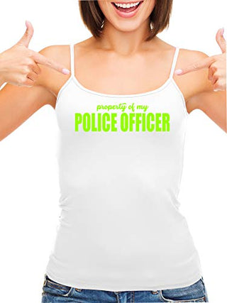 Knaughty Knickers Property of My Police Officer LEO Wife White Camisole Tank Top