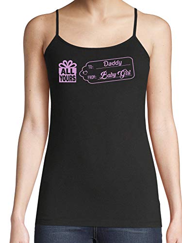 Knaughty Knickers To Daddy From BabyGirl Baby Girl Tag Black Camisole Tank Top