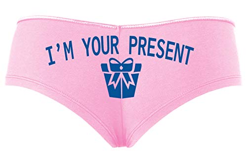 Knaughty Knickers I AM YOUR PRESENT IM I WILL BE GIFT Baby Pink Slutty Panties