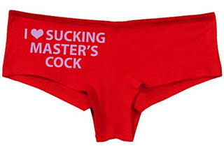 Knaughty Knickers I Love Sucking Masters Cock Blowjob Slut Slutty Red Panties