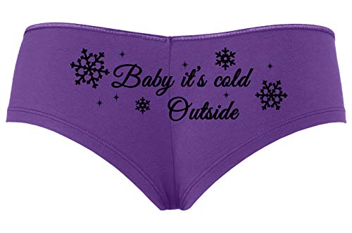 Knaughty Knickers Baby Its Cold Outside Cute Christmas Sexy Fun Purple Panties