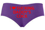 Knaughty Knickers I Love Sucking Daddys Cock DDLG Oral Slutty Purple Boyshort