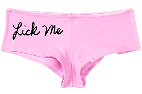 Kanughty Knickers Women's Lick Me Cute Fun Booty Shorty Hot Sexy Boyshort Soft Pink