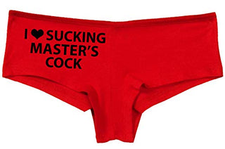 Knaughty Knickers I Love Sucking Masters Cock Blowjob Slut Slutty Red Panties