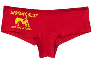 Knaughty Knickers Women's Instant Slut Just Add Alcohol Hot Sexy Boyshort