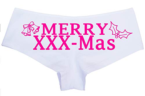 Knaughty Knickers Christmas Merry XXX-Mas Panties X-Rated Porn Star White Panties