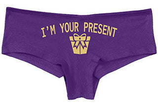 Knaughty Knickers I AM YOUR PRESENT IM I WILL BE GIFT Slutty Purple Panties