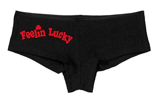 Kanughty Knickers Women's Feelin Lucky Hot Booty Funny Sexy Boyshort Black