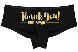 Knaughty Knickers Thank You Cum Again Flirty Cumslut Black Boyshort Underwear