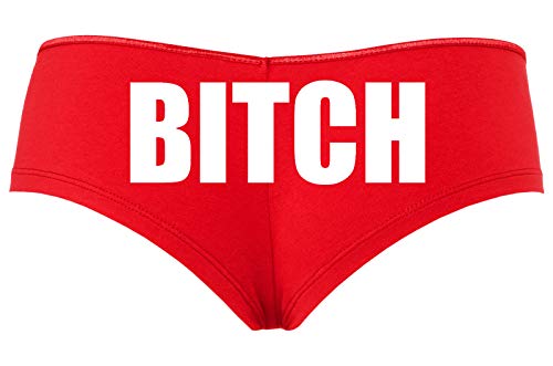 Knaughty Knickers Bitch Sexy Underwear Red Boyshort Panties Rude Nasty dom Slut