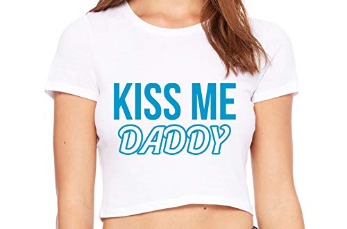 Knaughty Knickers Kiss Me Daddy Snuggle BabyGirl Master White Crop Tank Top