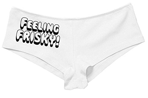 Kanughty Knickers Women's Feeling Frisky Booty Funny Sexy Boyshort White