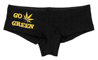 Kanughty Knickers Women's Go Green Fun Rave Booty Hot Sexy Boyshort