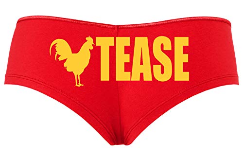 Knaughty Knickers Cock Rooster Tease Hotwife Slut Red Sexy Boyshort Underwear