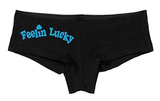 Kanughty Knickers Women's Feelin Lucky Hot Booty Funny Sexy Boyshort Black