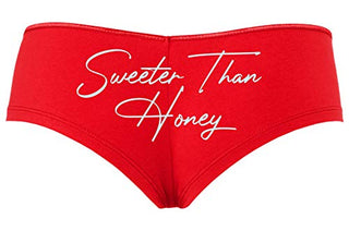 Knaughty Knickers Sweeter Than Honey Cute Oral Flirty Slutty Red Boyshort